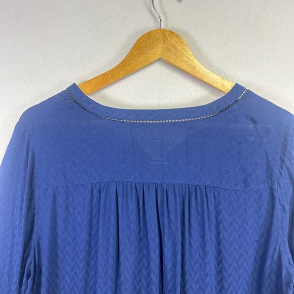 Woman's St John Bay Blue Shirt - Size Large Sailor Chic Casual Chic Peasant - Picture 11 of 11
